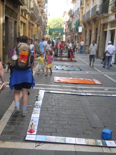 Kid games on the cobblestone streets