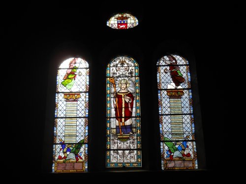 Stained-glass windows in Golinhac Church