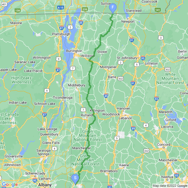 Long Trail Map