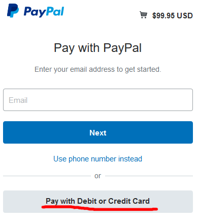 PayPal Signup Page