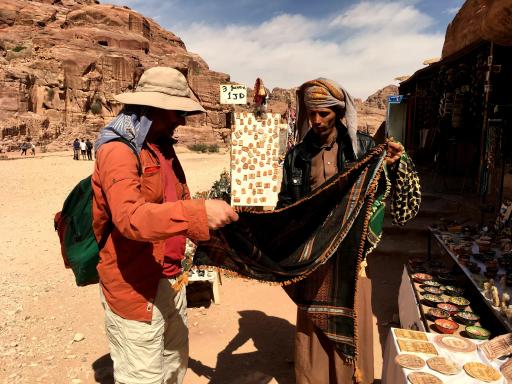 Ryan buying scarves