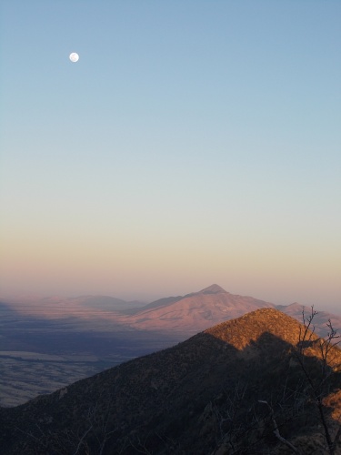 Moonrise at sunset