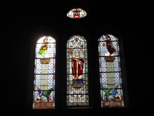 Stained-glass windows in Golinhac Church