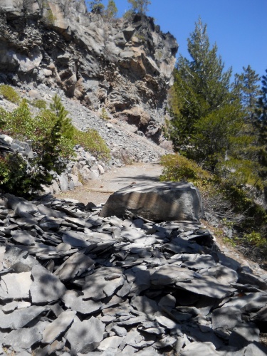 Rockslide on the Cleetwood Cove Trail