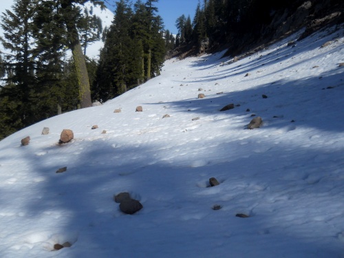 Rock slides on the Rim Road