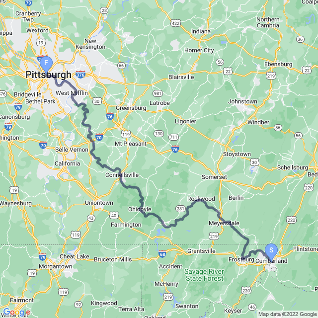 Great Allegheny Passage Map