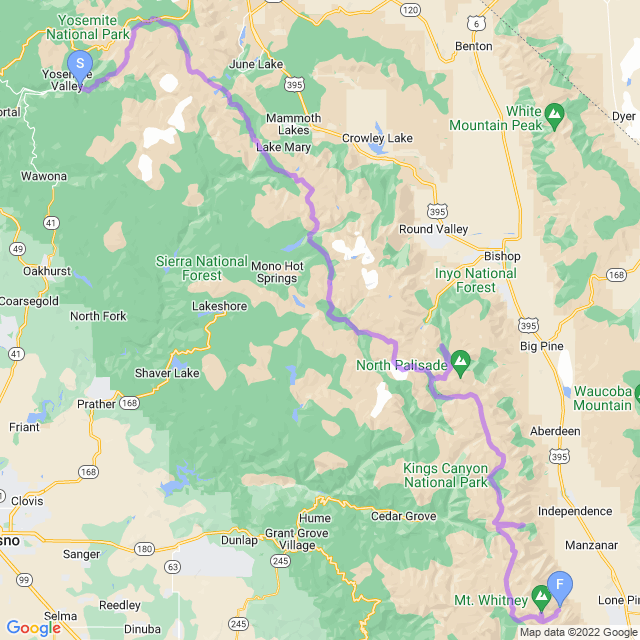 John Muir Trail Map