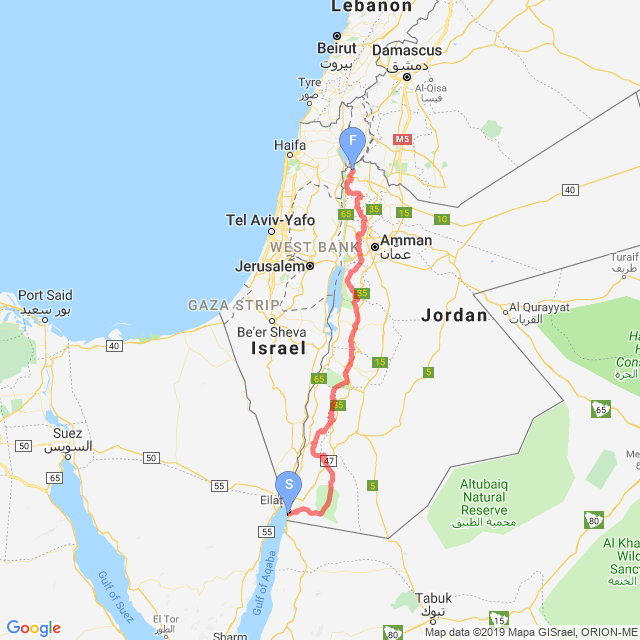 Jordan Trail Map