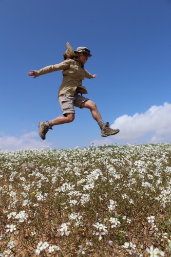 Karolina jumps for joy!
