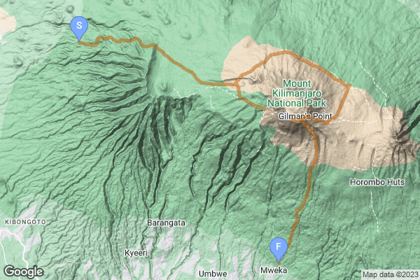 Kilimanjaro (Northern Circuit) Map