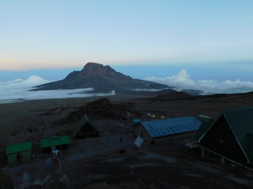 Mawenzi Peak behind Kibo Huts