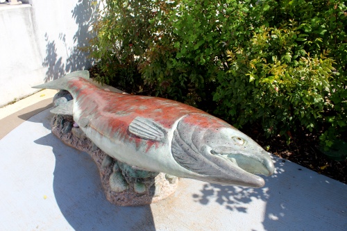 Salmon statue