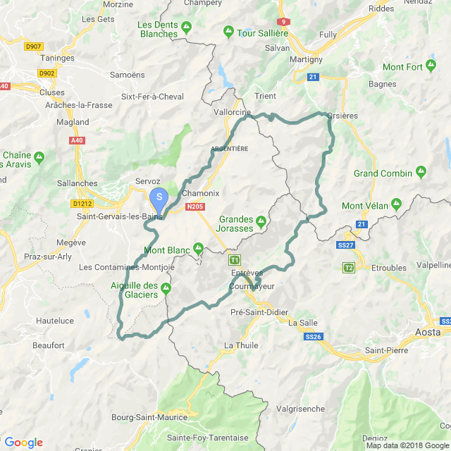 Tour Mont Blanc Map