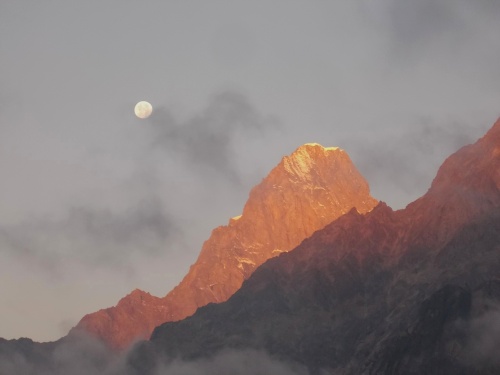 Moonset over the Alps