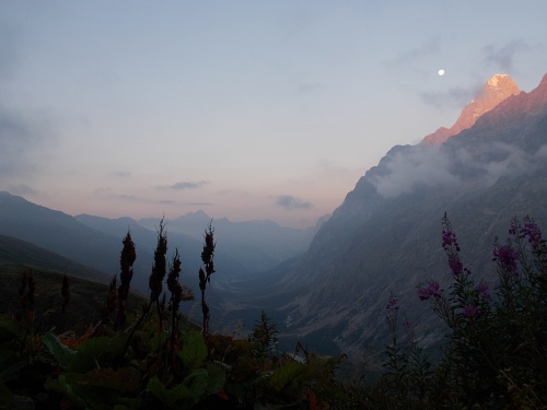 Moonset over the Alps