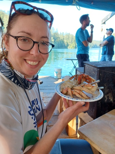 Karolina with her crab