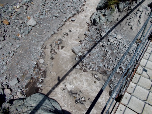 Suspension bridge over Tahoma Creek