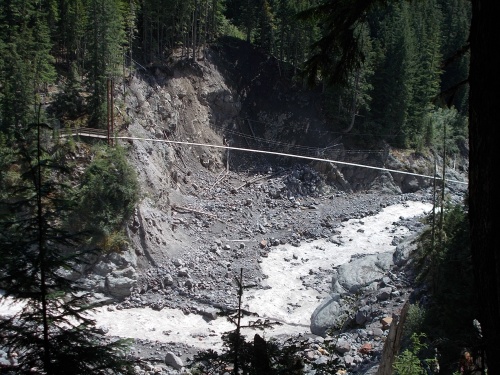 Suspension bridge over Tahoma Creek