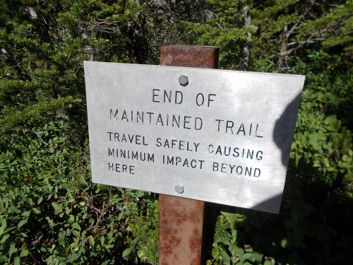 The end of the Mirror Lakes Trail